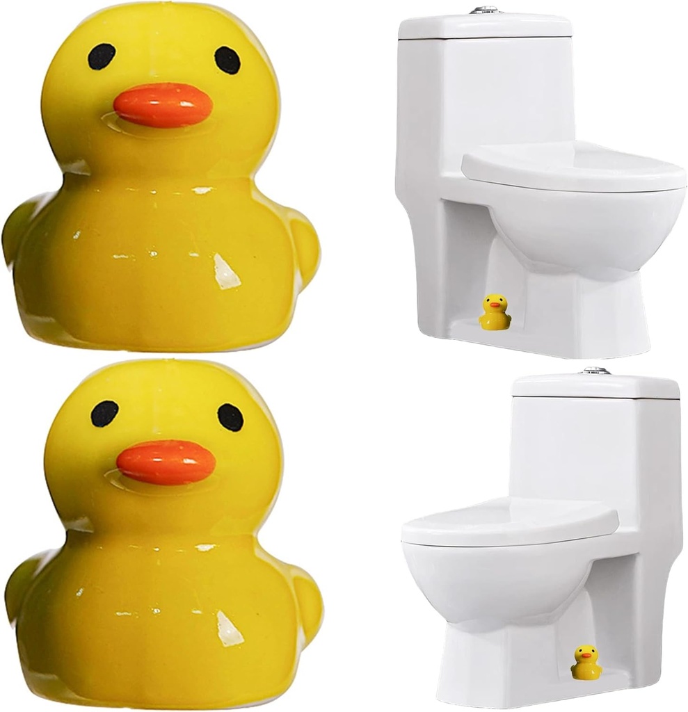 FKOG Ceramic Duck Toilet Bolt Caps, Cute Duck Toilet Bolt Covers, Toilet Replacement Parts Decorative Bathroom Accessory (Duck)