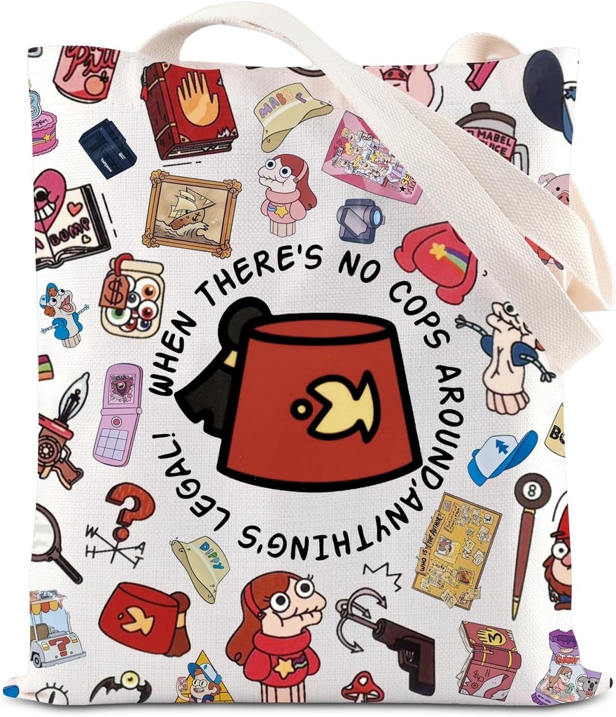 TGBJE Cartoon Quote Tote Bag Mystery Shack Gift Mabel & Dipper Lover Gift