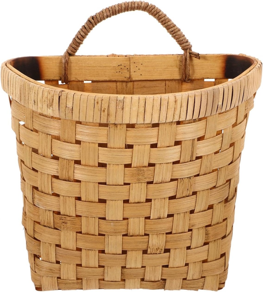 Zerodeko Woven Wall Hanging Basket Storage Organizer for Kitchen Decorative Basket for Onions Garlic and Ginger Space-saving Design Efficient Home Organization