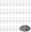 50 PCS Wire Shelf Loop Clips, Closet Shelf Clips, Wire Shelving Clips, Plastic Wire Shelving Clips with Screws, Wall Shelf Clips for Concrete Installation (White)