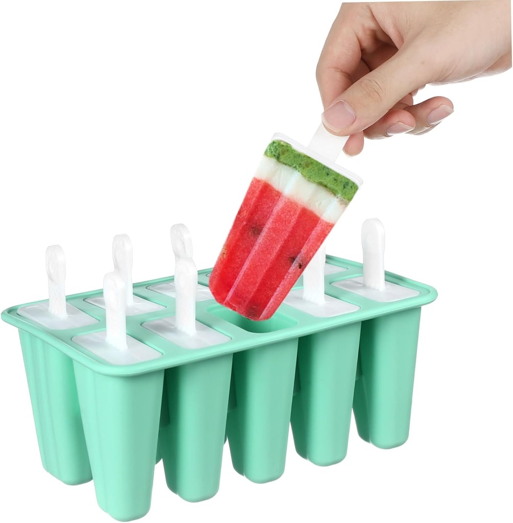 1pc Ten Grid Ice Cream Mold Maker for Home Kitchen Green Easy to and Reusable Ice Mold for Healthy Treats