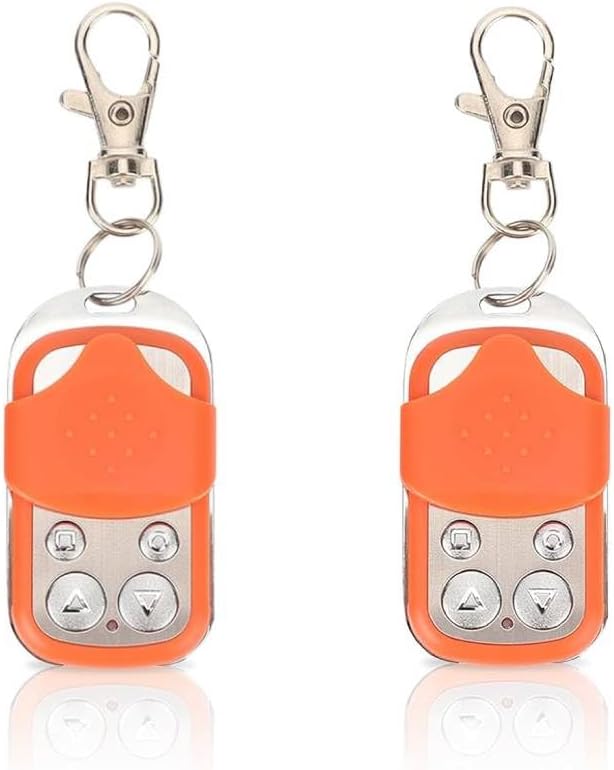 Automatic Door Remote Control, Portable Sensitive Gate Motors with Remote Control,HCS301 Sliding Gate Control Remote Key Fob Clicker for Chicken Coop Doors (2, Orange)