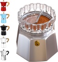 Moka Pot Dosing Funnel Transparent Mocha Dispenser Precise Volume Control Perfect Extraction Ratio for 3 Cup Aluminum Espresso Stovetop Coffeemaker-M65mm
