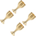4pcs Antique Copper Alloy Goblet Cup Decorative Offering Chalice Elegant High Versatile Use for Buddhism Temple Decor Unique Smooth Texture and Chic Design