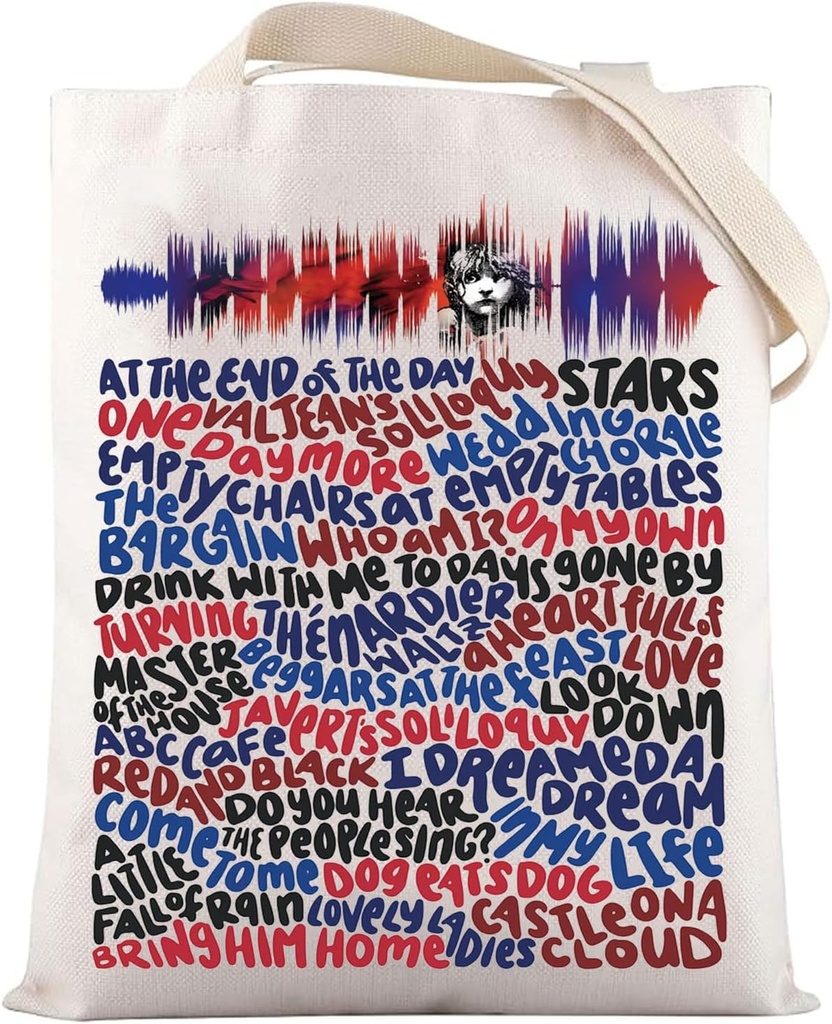 LEVLO Les Miserables Musical Canvas Tote Bag Little Cosette Fans Gift Les Miserables Shoulder Bag