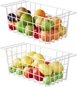 2Packs 16.5 inch Chest Freezer Organizer, Refrigerator Organizer Bins, Freezer Baskets with Handles, Metal Wire Baskets for Snacks, fruits, Potatoes, Meat