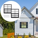 2 Pack Shed Windows, 24'' x 27'' Household Windows with Tempered Glass and Fiberglass Screen for Shed, Flush Mount Sliding Window for Chicken Coop, Playhouse, Garage, Black