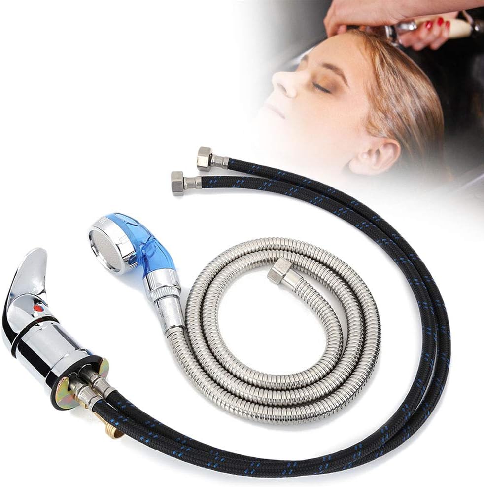 Basin Faucet Shower Head, Shampoo Bed Chair, Wash Hair Tap Mixing Valve, 70cm Faucet, 120cm Hose for Hair Salon, for Salon Punch Shampoo Bed Bowl