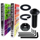 EEEEE Machine Screw Assortment Kit Assorted Screws 304 Stainless Steel and Nut Set Flat Washers Nuts Hardware with Snap Lock Case (Metric Black Mahcine Screw)