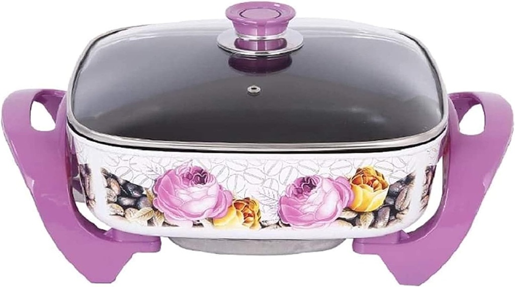Electric Grill Indoor Household Electric Grill, Multi-Function Electric Cooker, Electric Frying pan, Electric hot Pot, Barbecue Pot, Frying pan, Steamer,Portable Nonstick Griddle