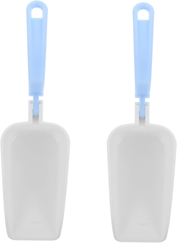 VOSAREA 2pcs Foldable Ice Scoop Set Reusable Plastic Kitchen Gadget for Ice Rice and PET Food Multi-Function Cube and Flour Scoops