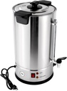 Coffee Urn, Commercial-Grade Large 15L Capacity Tabletop Coffee Urn, 1400w Stainless Steel Electric Hot Water Pot Urn, Double-layer Barrel Wall, Overheat Protection, Thermostable Design, Silver