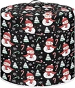 Snowman Pressure Cooker Covers Christmas Decor Air Fryer Cover Dust Cover for Rice Cooker Slow Cooker Stain Resistant Easy Clean Crock Pot, Snowflake Black