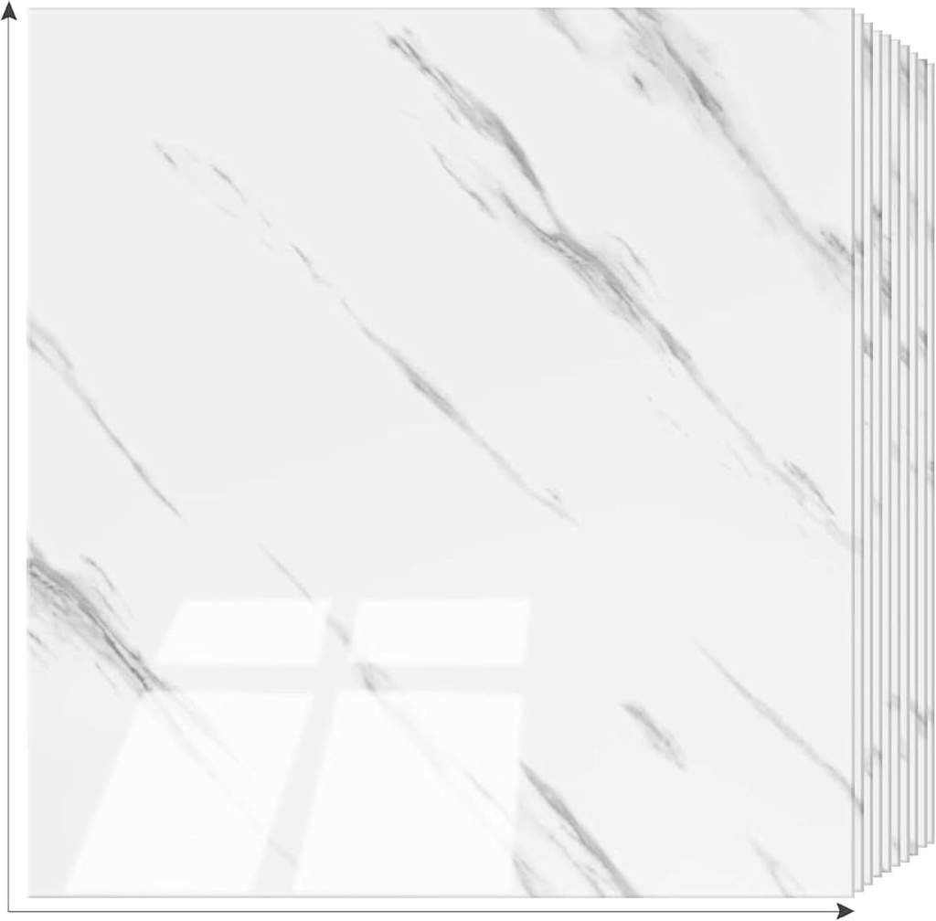 10-Sheets Peel and Stick Backsplash Marble 12"X12" Self Adhesive Wall Tile Back Splashes for Kitchen Bathroom