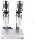 Milkshake Maker Kit, Electric Commercial Milk Shake Machine Double Head Drink Mixer Machine Two Speed Adjustable, Silver Milkshake Maker Machine for Bubble Tea Boba Milk Tea 110V