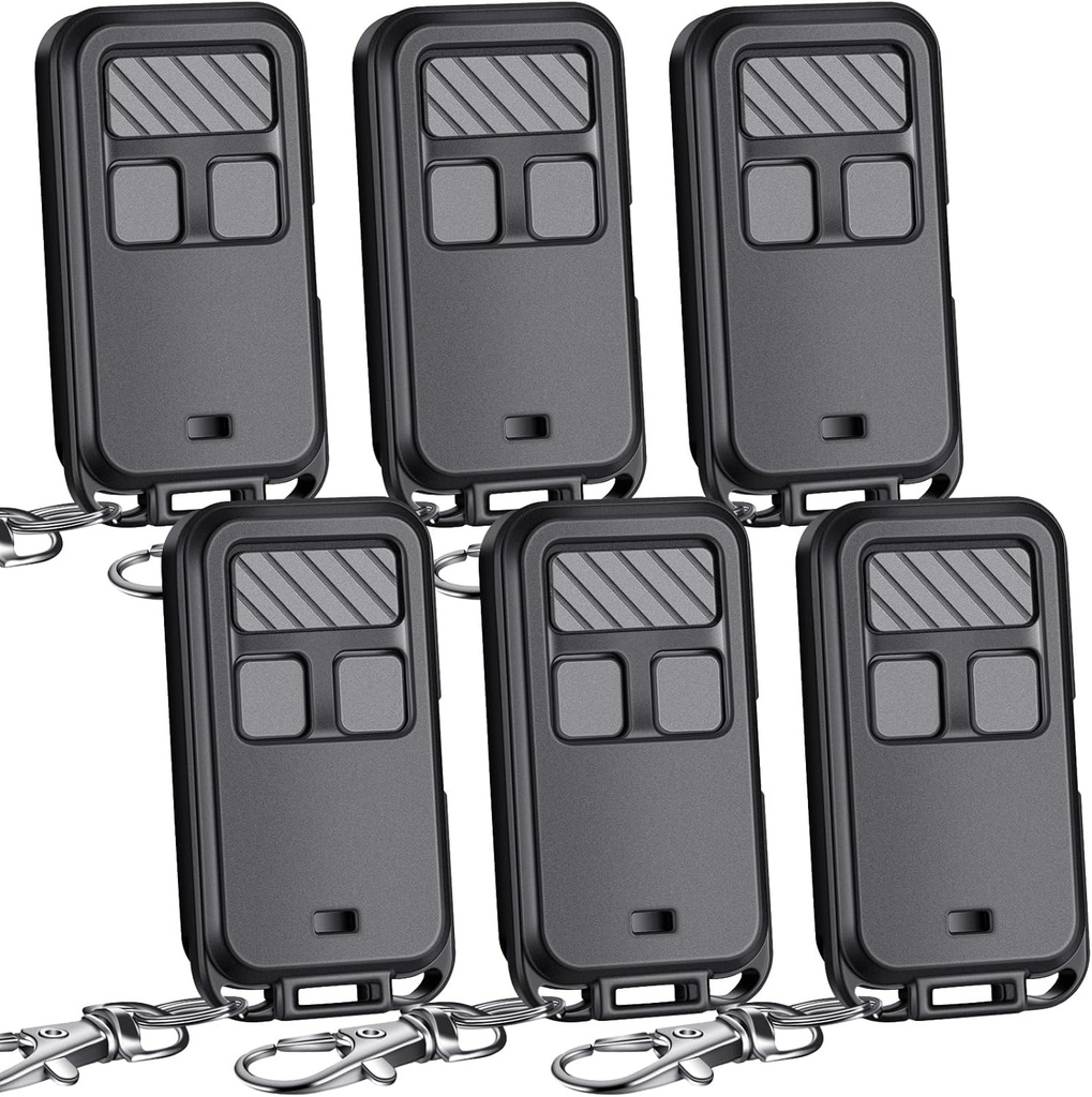 Kingdder 6 Pcs Universal 890MAX Garage Door Opener Remote Compatible with Chamberlain LiftMaster 3 Button Garage Door Opener Remote with Key Chain for 5 Colors Learning Buttons