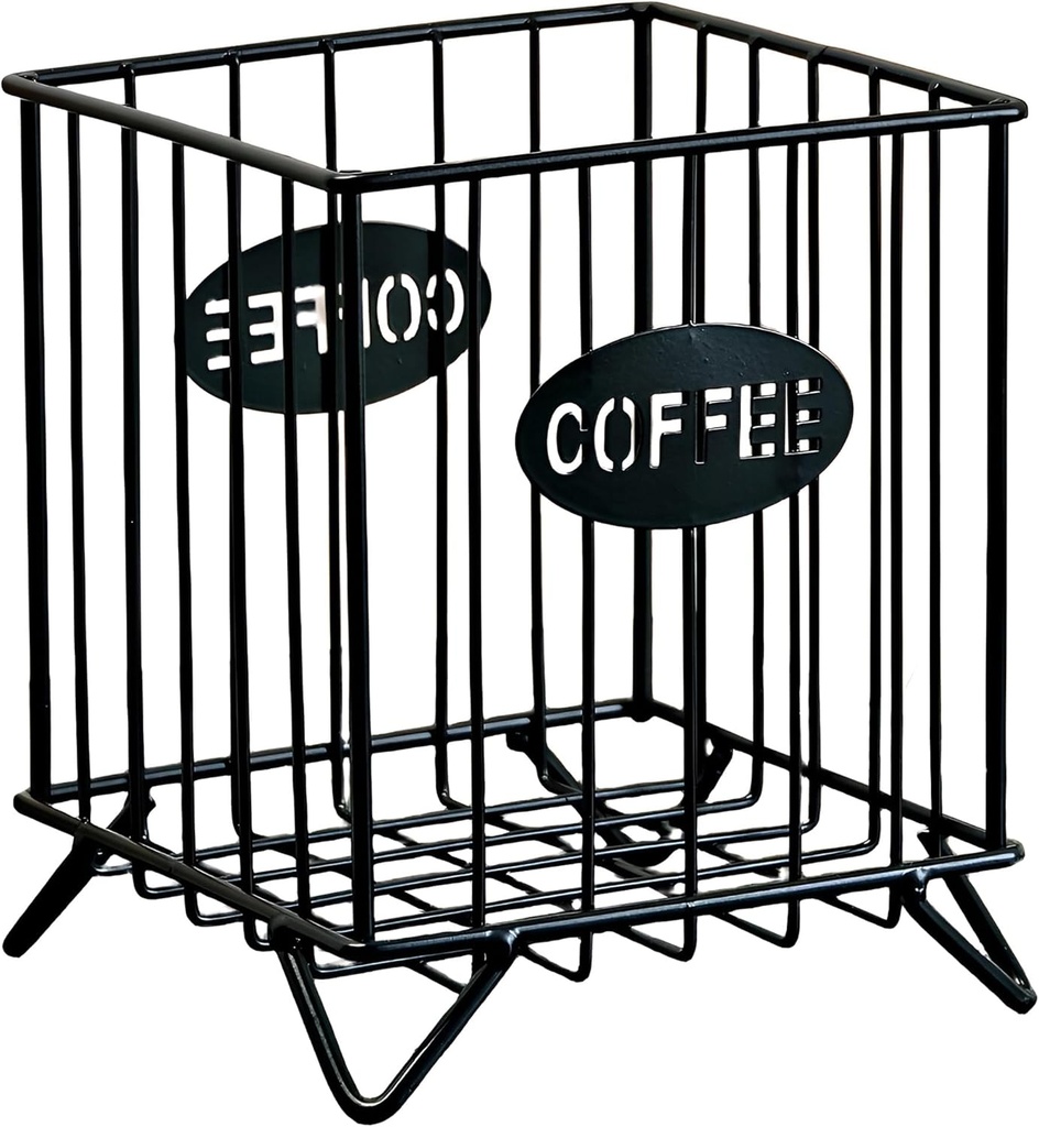 Coffee Pod Holders for Counter, K-Cup Holder, Metal Coffee Pod Basket, Espresso Pods Organizer, Coffee Station Accessories (Black)