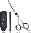 Fcysy Professional 6 Inch Hair Scissors Barber Shears, Haircutting Scissors with Comb, Salon Hair Shears for Men, Women & Pets