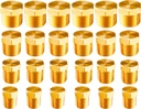 WHK 24 PCS Brass Hex Pipe Plug Fittings Kits,Brass Plugs Fitting Assortment 1/8" 1/4" 3/8" 1/2" NTP Brass Plug Male Threaded