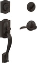 Schlage F60 V CAM 716 ACC Camelot Front Entry Handleset with Accent Lever, Deadbolt Keyed 1 Side, Aged Bronze