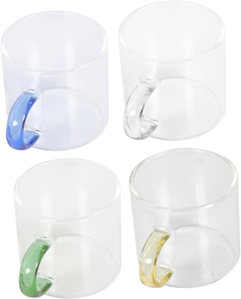 4Pcs Decorative Glass Tea Cups for Home Tea House Sake