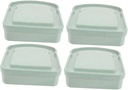 BESTYASH 4pcs Portable Sandwich Bread Containers Break Resistant Storage Boxes with Lid Space Saving Kitchen Organizer for Outdoor Use and Home Bakery Light Green