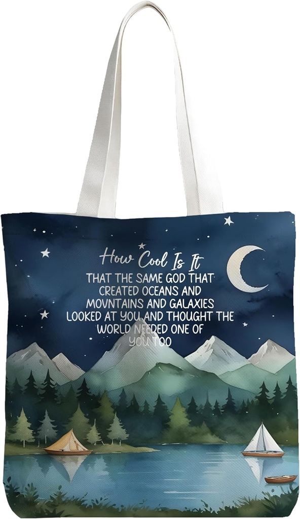 Inspirational Christian Tote Bag, Motivational Bible Canvas Tote Bags for Women, Christian Gifts for Women, How Cool is It That the Same God Reusable Grocery Shopping Bag