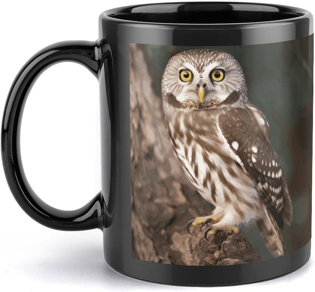 Wildlife Animal Owl Travel Mug Ceramic Large Ceramic Coffee Mugs with Handle, Porcelain Mugs- Perfect for Coffee Tea Espresso Other Beverages