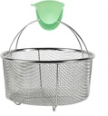 GREATLINK Mesh Steamer Basket, Stainless Steel Mesh Net Strainer Basket and Insert, Pressure Cookers and Pots,for Washing, Fry, Steam or Cook Fruits,Vegetables and Pastas (Free 2 Pcs silicone gloves)