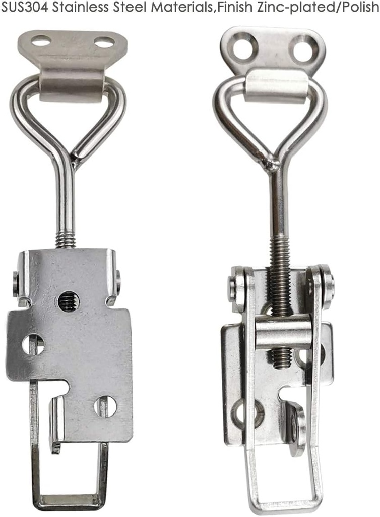 SYINE Adjustable Buckle Cabinet Boxes Lever Handle Toggle Latch Lock with Screws, 2 Pcs (SK-1S, 75-95mm)