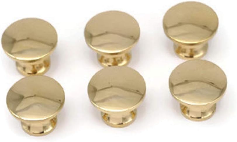 Restore Hardware 6 Small Brass Knobs Book Case Desk Jewelry and Small Boxes Knobs Solid Cast Brass 3/8" Diameter X 7/16" Projection