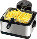 Kenmore Electric Deep Fryer - Grease & Odor Filtration, Simple Temperature Control, Eléctrica Freidoras For Home Use, 3 Baskets For Frying French Fries, Chicken Wing, 4 Liter Capacity Stainless Steel