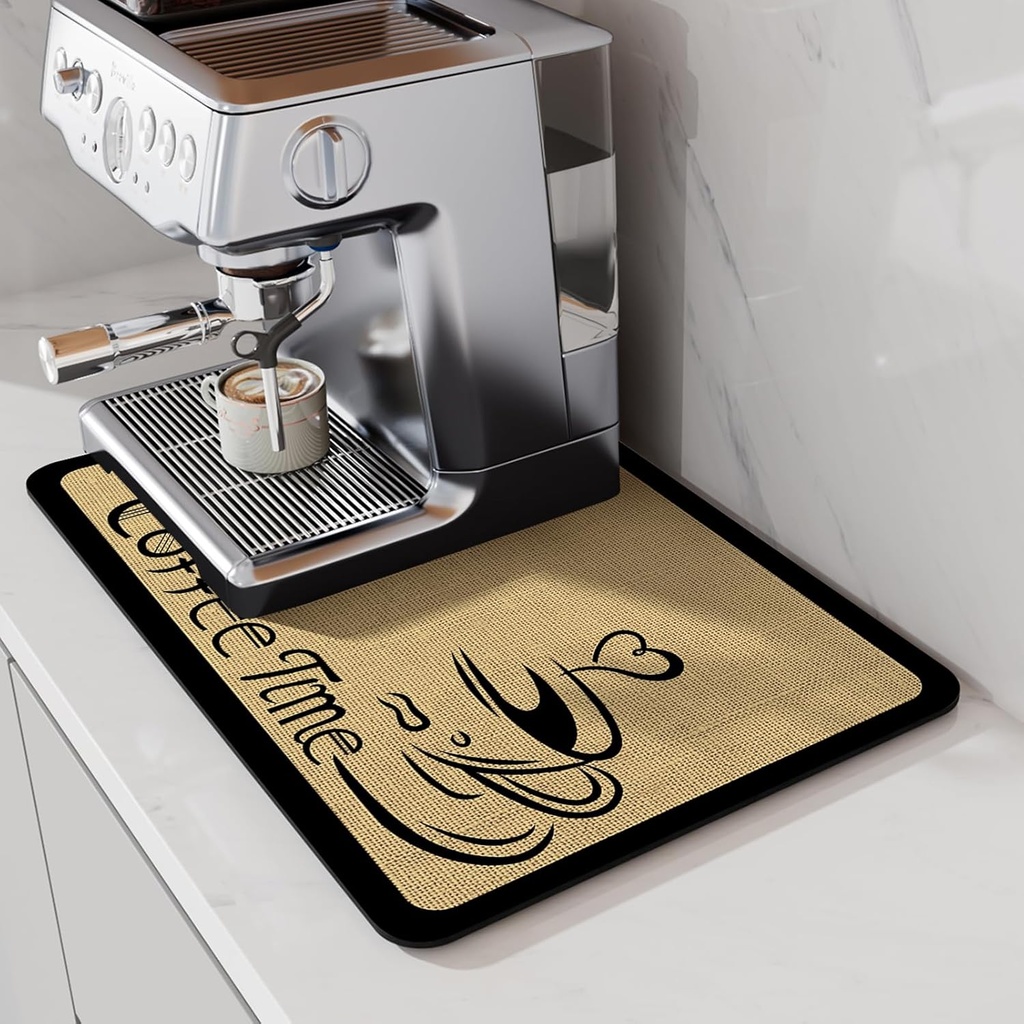 LIMNUO Coffee Mat Super Absorbent Dish Drying Mat Coffee Bar Accessories Match with Coffee Maker Coffee Machine Coffee Pot Large Drying Mats for Kitchen Counter
