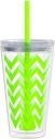 Copco Minimus 24oz Double Wall Insulated Tumbler with Removable Straw - BPA-Free Tritan Plastic, Leak-Proof Quarter-Turn Lid, Dishwasher Safe Travel Mug for Cold Beverages On-the-Go (Lime Green)