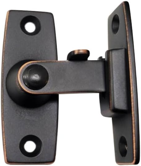 QCAA 2.5" Heavy Forged Solid Brass Door Latch, 90 Degree Right Angle Door Latch Buckle for Doors & Windows, Aged Classic Bronze, 1 Pack, Made in Taiwan