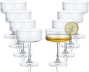 Martini Glasses set of 8, 10 oz Ribbed Coupe Glasses Champagne Coupe Glasses Set for Wine，Margarita Glass