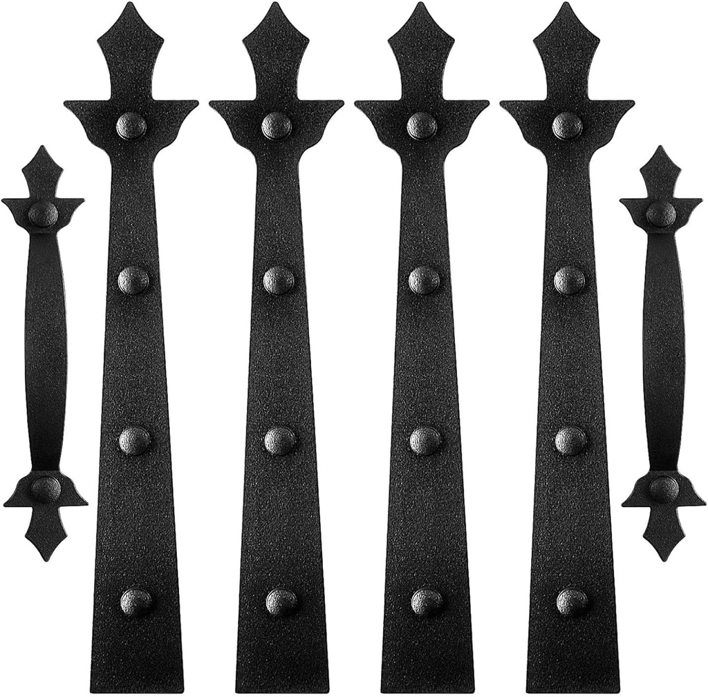 Garage Door Strong Magnetic Decorative Hardware Set,4 Faux Garage Door Hinges and 2 Handles,Black Magnetic Decoration Attractive Accents Curb Appeal(6Pcs)