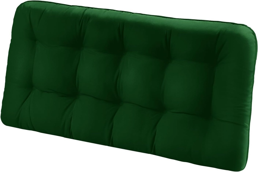 Tufted Bench Cushions for Outdoor Furniture, 44" x 19" Porch Swing Cushions Filled with Foam, Overstuffed Patio Cushions for Bench Loveseat with 2-3 Seats,Thick and Water Resistant, Forest Green