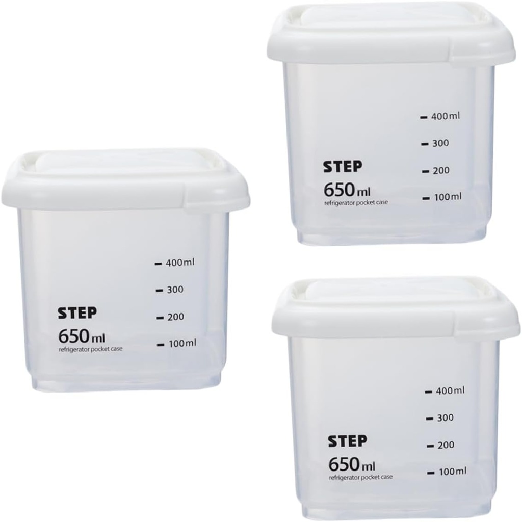 Lurrose 3pcs Airtight Plastic Spice Storage Canister Food Container for Grains Nuts Snacks and Tea and Organizer