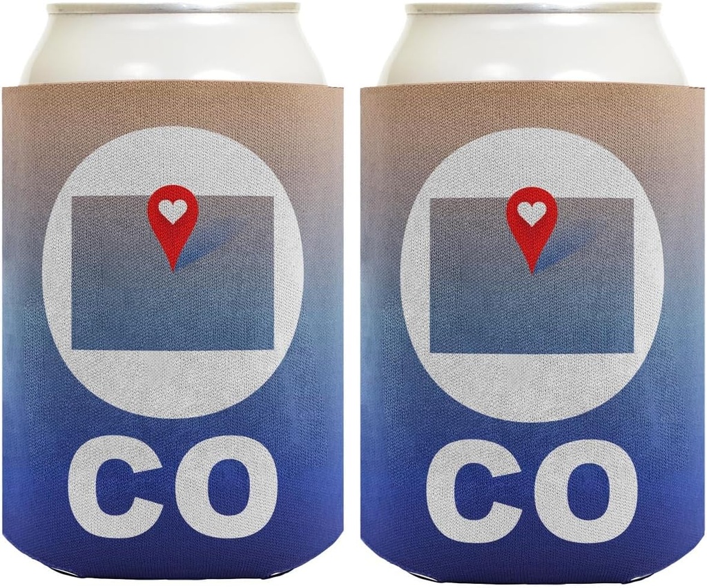 Colorado Wedding Favors Love Colorado CO South West Region State Pride 2-Pack Can Drink Thermocoolers