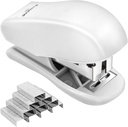 Mini Stapler with 640 Standard Staples, 25 Sheet Capacity, Compact Travel Size for Office, School, Family (White)
