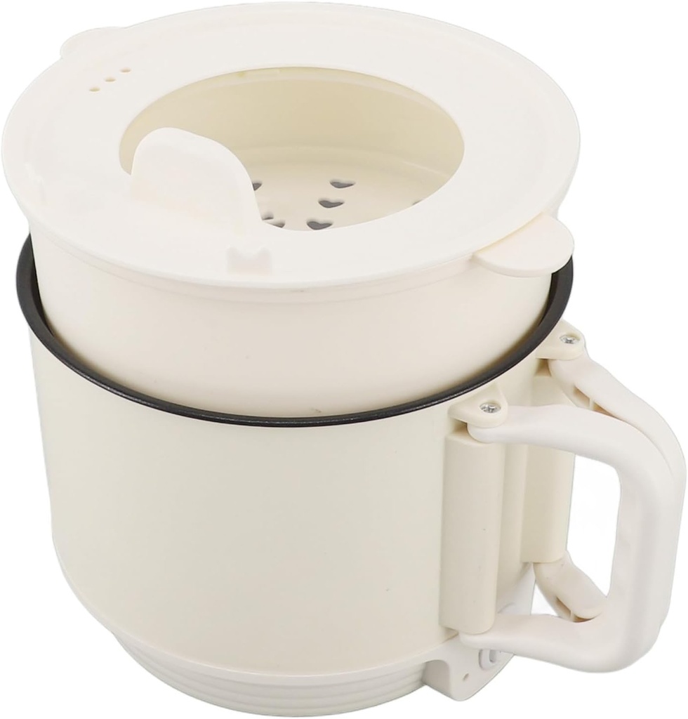 600W Electric Cooker 1.8L, Multifunctional Portable Mini Ramen Pot with 2 Levels, Great Cooking Friends (US Plug 110V)
