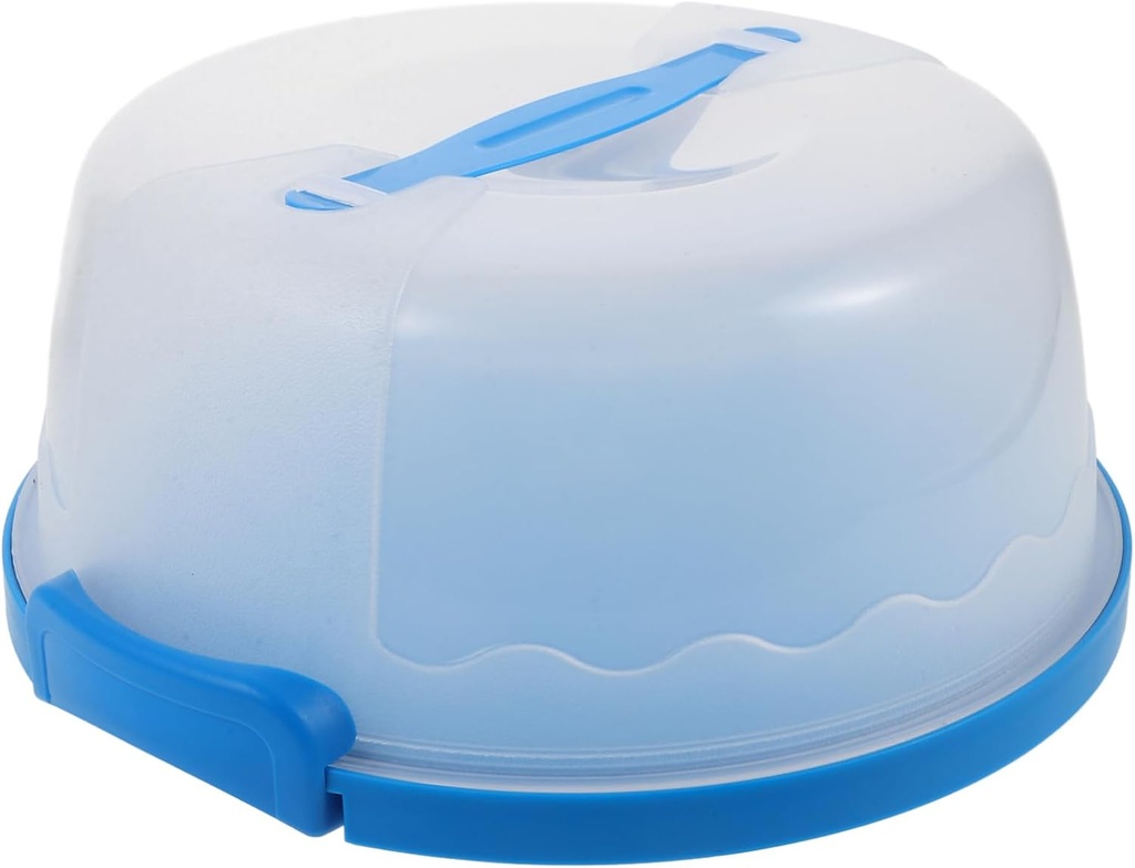 Cake Carrier with Lid and Handle, Cake Containers Cake Holder Multipurpose Cake Stand Portable Cupcake Display Box Muffin Pies Keeper for 6-8 Inch Cake Blue