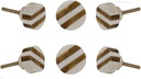 TRINCA-FERRO Set of 6 Ceramic Striped Round Bone Knob Kitchen Cabinet Cupboard Door Dresser Wardrobe and Drawer Pull for Bahtroom | Bedroom | Office | Kitchen