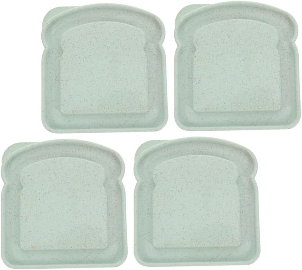 Healifty 4pcs Sandwich Boxes Leakproof Toast Storage Containers Portable Lunch Boxes for Outdoor Picnic Kitchen Home Use