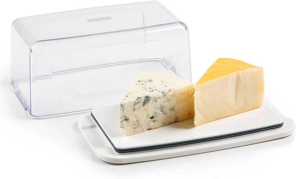 Progressive International Cheese ProKeeper BPA-Free Plastic Meal Holder, 8.75 in L x 3.6 in H x 4.75 in D, Ideal for Maintaining Fridge Organization