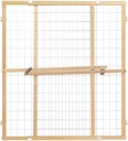 Toddleroo by North States - Extra-Wide Wire Mesh Wooden Baby Gate: Pressure Mounted Baby Gate for Doorways - Adjustable 29.5 to 50 Inches Wide - 31 Inches Tall