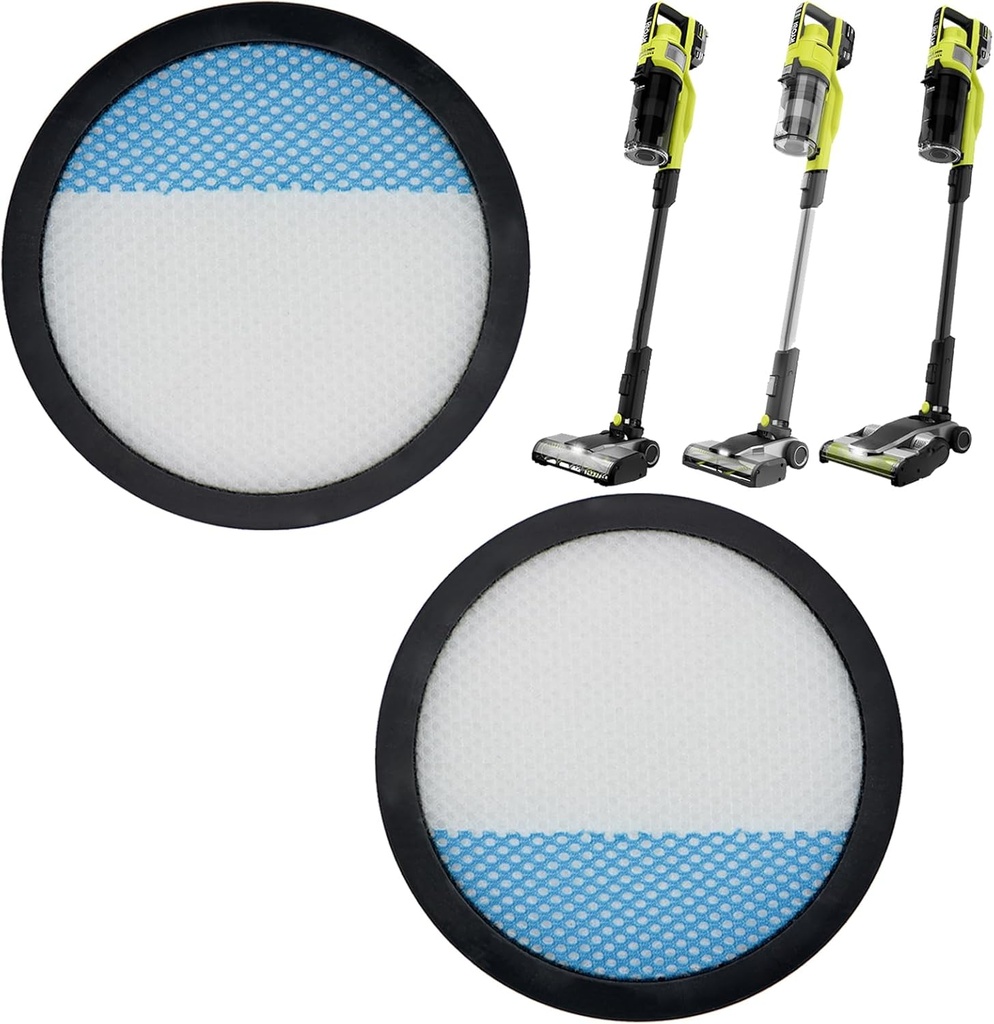 HEPA Filter Replacement for Ryobi 18V 1 + Cordless Stick Vacuum PBLSV716K, PBLSV716B, PBLSV717K, PBLSV717B, PCL720K, PCL720, Compare to Part A32SV720N (2 Pack)