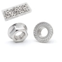 5/16"-18 Serrated Flange Nuts 30 Pack 304 Stainless Steel Hex Lock Nuts Full Thread for Industrial Construction Fasteners