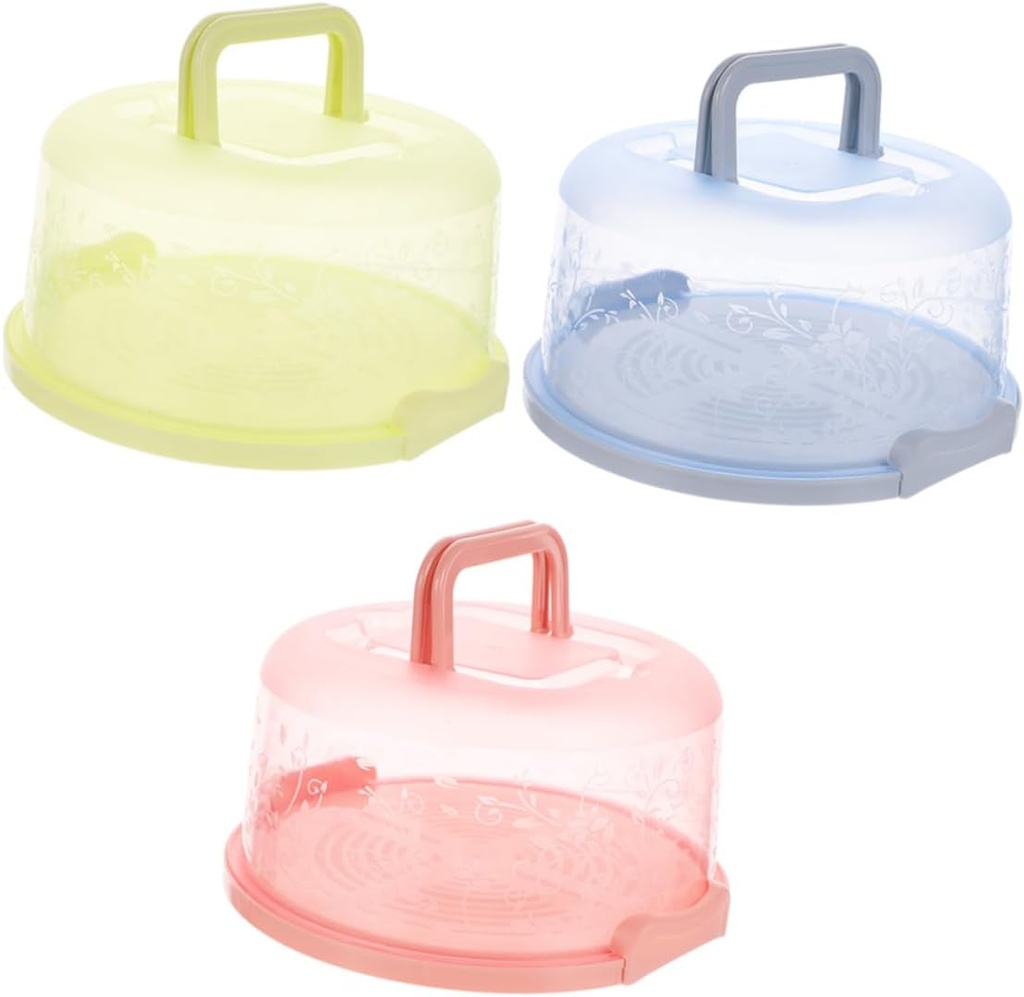 Unomor Round Cake Boxes Locking Buckle Sturdy and Safe Cake Transport Containers for Baking